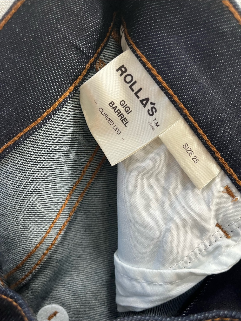 ROLLA'S High-Rise Madame  Indigo Button-Fly Women's Jeans Gigi Barrel Leg 25 NWT - Picture 10 of 14